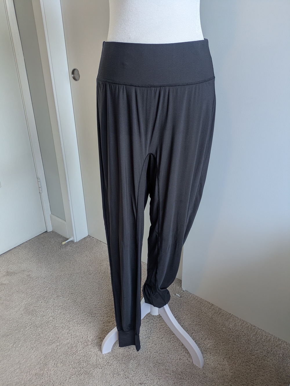 Size 8 Lululemon Mesh Harem Pants - Stretch Waist, Transparent, Rear Mini Pocket